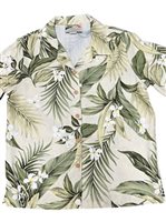 Paradise Found White Ginger Beige Rayon Women's Hawaiian Shirt