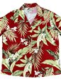 Paradise Found White Ginger Red Rayon Women&#39;s Hawaiian Shirt