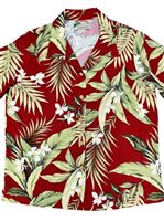 Paradise Found White Ginger Red Rayon Women's Hawaiian Shirt
