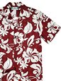 Two Palms Maui  Red Cotton Men&#39;s Open Collar Hawaiian Shirt