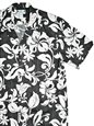 Two Palms Maui  Black Cotton Men&#39;s Open Collar Hawaiian Shirt