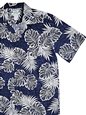 Two Palms Kauai  Navy Cotton Men&#39;s Open Collar Hawaiian Shirt