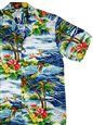 Two Palms Ocean Navy Rayon Men&#39;s Hawaiian Shirt