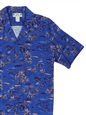 Two Palms Golden Vintage Blue Rayon Men&#39;s Hawaiian Shirt
