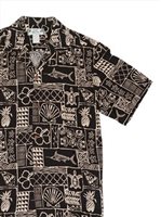 Two Palms Marlin Black Rayon Men's Hawaiian Shirt
