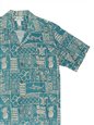 Two Palms Marlin Green Rayon Men&#39;s Hawaiian Shirt