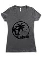 [Exclusive] Honi Pua Palm Tree &amp; Island BK Ladies Hawaiian T-Shirt