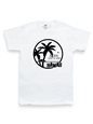【Aloha Outlet限定】 Honi Pua ユニセックスハワイアンTシャツ [パームツリー＆アイランド　黒]