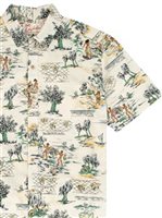 Kahala メンズ アロハシャツ [ラワイア/ナチュラル/コットン100％ ブロードクロス]