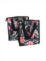 Hibiscus Black Insulated Picnic Bag
