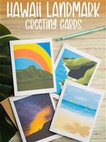 Kawaii Sticker Club Hawaii Landmark Greeting Cards (Set of 4)