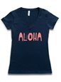 【Aloha Outlet限定】 Honi Pua レディースハワイアンTシャツ [コーラルアロハ]