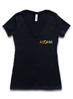 【Aloha Outlet限定】 Honi Pua レディースハワイアンTシャツ [モダンアロハ チェストロゴ]