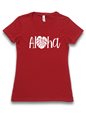 【Aloha Outlet限定】 Honi Pua レディースハワイアンUネックTシャツ [アロハモンステラ ホワイト]