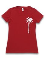 【Aloha Outlet限定】 Honi Pua レディースハワイアンUネックTシャツ [パームツリーアロハ]
