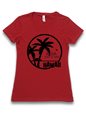 [Exclusive] Honi Pua Palm Tree &amp; Island BK Ladies Hawaiian Crew-neck T-Shirt