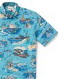 Reyn Spooner Golden Coast Maui Blue Spooner Kloth Men&#39;s Hawaiian Shirt Classic Fit
