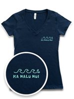 【Aloha Outlet限定】 Honi Pua レディースハワイアンTシャツ [ビッグウェーブ]