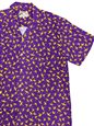 Paradise Found Magnum Bamboo Black Purple Men&#39;s Hawaiian Shirt