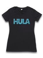 【色が選べる】 Honi Pua レディースハワイアンUネックTシャツ [トロピカルフラ]