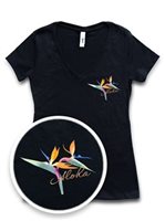 [Floral Collection] Honi Pua Bird of Paradise Ladies Hawaiian T-Shirt
