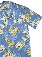 Two Palms Lanikai Blue Cotton Men's Open Collar Hawaiian Shirt