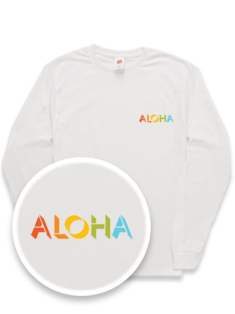[Exclusive] Honi Pua Modern Aloha Chest Logo Unisex Hawaiian Long Sleeve  T-Shirt