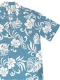 Ky&#39;s Classic Hibiscus Blue Cotton Poplin Men&#39;s Hawaiian Shirt
