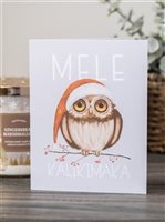 Kawaii Sticker Club (4 Pack) Christmas Owl Hawaiian Christmas Card