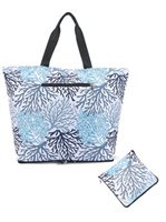 Happy Wahine Coral Blue Foldable Tote James