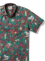 Reyn Spooner Hawaiian Christmas 2022 Deep Red Spooner Kloth Men's Hawaiian Shirt Classic Fit