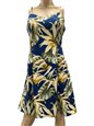 Paradise Found Rainforest Navy Rayon Hawaiian Slip Short Dress