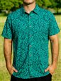 Hinano Tahiti Boomer Teal 100% Cotton Men&#39;s Hawaiian Shirt
