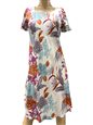 Paradise Found Hilo White Rayon A-Line Dress with Cap Sleeves