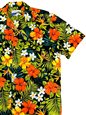 Waimea Casuals Tropical Garden Black 100% Cotton Men&#39;s Hawaiian Shirt