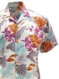 Paradise Found Hilo White Rayon Men&#39;s Hawaiian Shirt