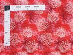 Protea & Monstera Leaf Red Poly Cotton CHOE-570