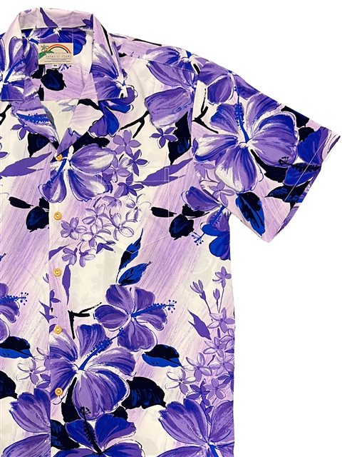 Paradise Found Watercolor Hibiscus Blue Hawaiian Shirt X-Large