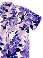 Paradise Found Watercolor Hibiscus Purple Rayon Men&#39;s Hawaiian Shirt