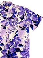Paradise Found Watercolor Hibiscus Purple Rayon Men's Hawaiian Shirt