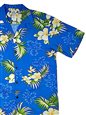 Two Palms Fern Hibiscus Blue Rayon Men&#39;s Hawaiian Shirt
