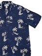 Two Palms Palm Islands Navy Rayon Men&#39;s Hawaiian Shirt