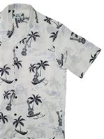 Two Palms Palm Islands White Rayon Men's Hawaiian Shirt