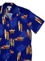 Two Palms Woody Navy Rayon Men's Hawaiian Shirt