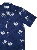 Two Palms New Palm Navy Cotton Men's Hawaiian Shirt