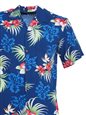 Two Palms Fern Hibiscus Navy Rayon Men&#39;s Hawaiian Shirt