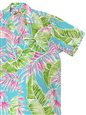 Paradise Found Cabana Palms Aqua Rayon Men&#39;s Hawaiian Shirt