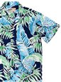 Paradise Found Cabana Palms Navy Rayon Men&#39;s Hawaiian Shirt
