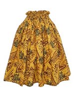 Anuenue (Pau) Honu Tribal Yellow Poly Cotton Single Pau Skirt / 3 Bands