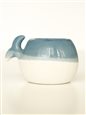 Dolphin Blue Unglazed Ceramic Decorative Cup